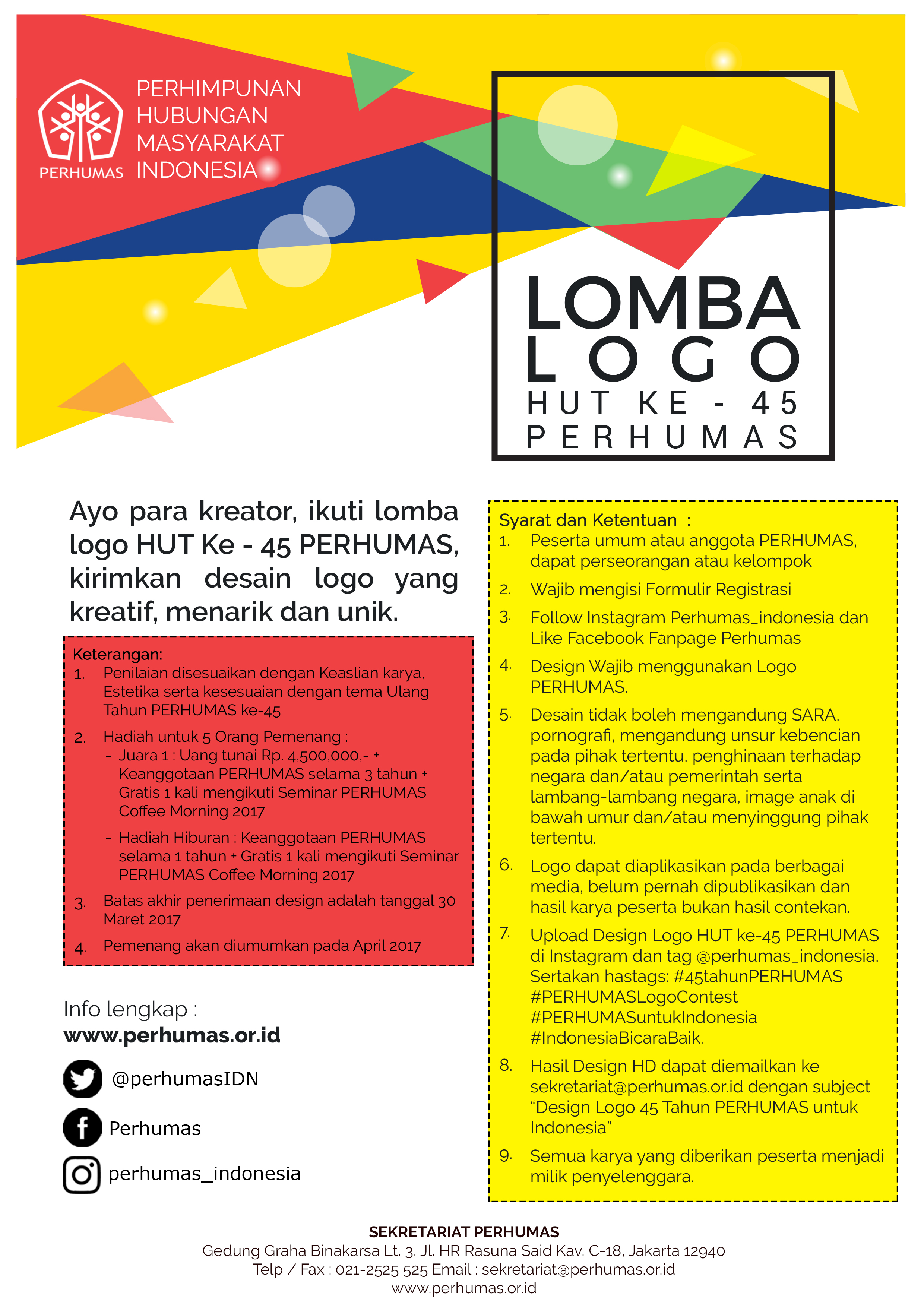 Poster Lomba Logo HUT ke - 45